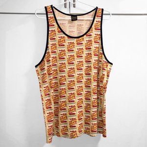 Rare OBEY Beer Logo TANK TOP • All Over Print Ringer • Large